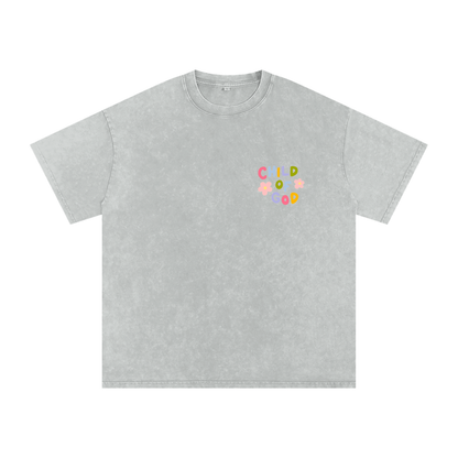 Snow Washed Oversized Cotton T-Shirt