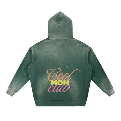 Vintage Washed Frayed Fleece Hoodie