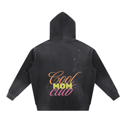 Vintage Washed Frayed Fleece Hoodie