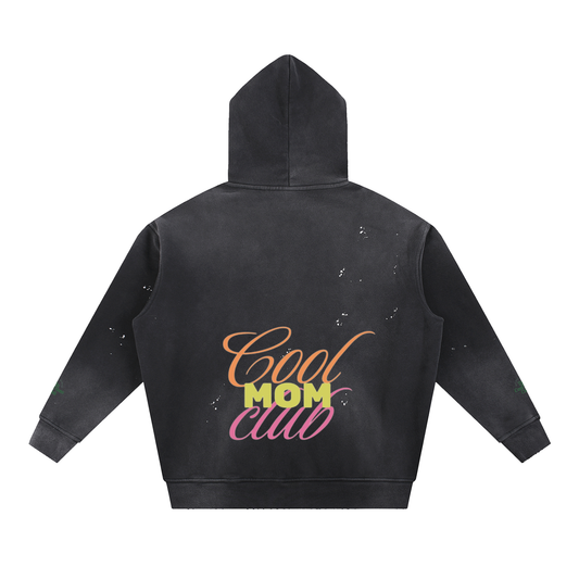 Vintage Washed Frayed Fleece Hoodie