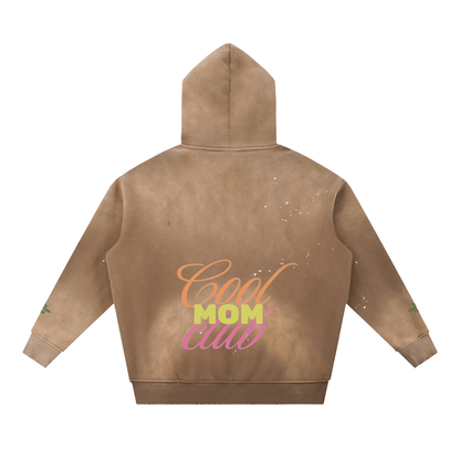 Vintage Washed Frayed Fleece Hoodie