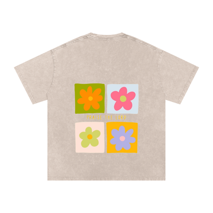 Snow Washed Oversized Cotton T-Shirt