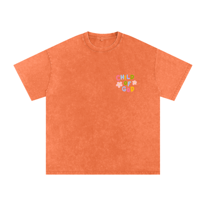 Snow Washed Oversized Cotton T-Shirt