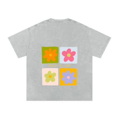 Snow Washed Oversized Cotton T-Shirt