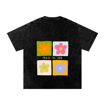 Snow Washed Oversized Cotton T-Shirt