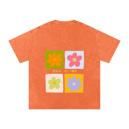Snow Washed Oversized Cotton T-Shirt