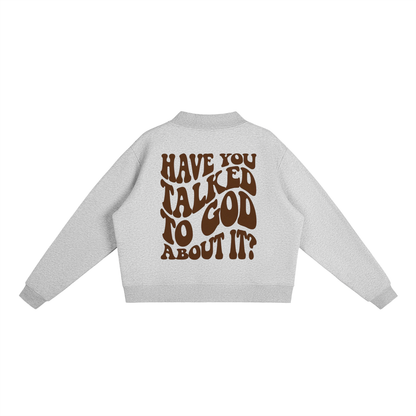 Essential Fleece Mock-Neck Crew Sweatshirt