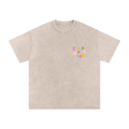 Snow Washed Oversized Cotton T-Shirt